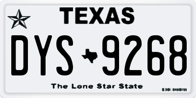 TX license plate DYS9268
