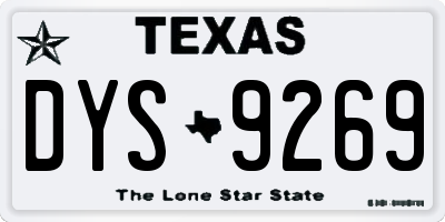 TX license plate DYS9269