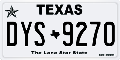 TX license plate DYS9270