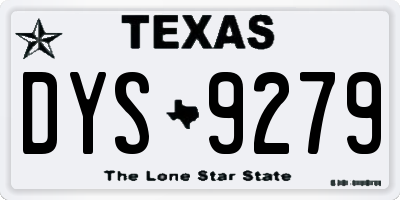 TX license plate DYS9279