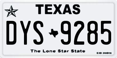 TX license plate DYS9285
