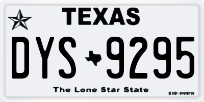TX license plate DYS9295