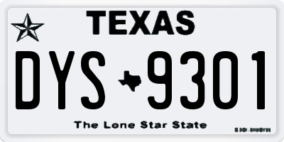 TX license plate DYS9301