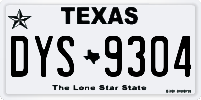 TX license plate DYS9304