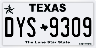 TX license plate DYS9309