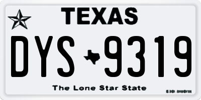 TX license plate DYS9319