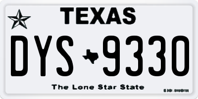 TX license plate DYS9330
