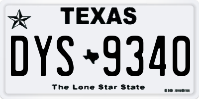 TX license plate DYS9340