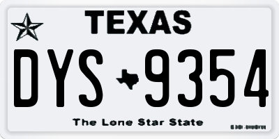 TX license plate DYS9354