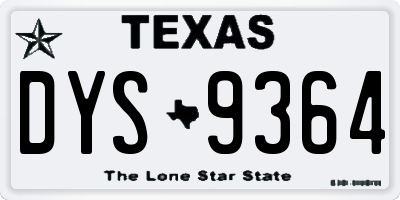 TX license plate DYS9364