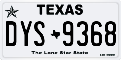TX license plate DYS9368