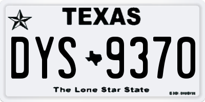 TX license plate DYS9370