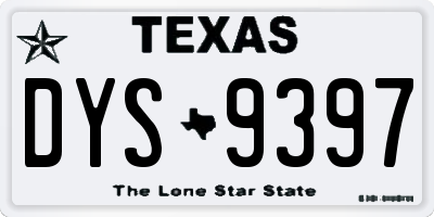 TX license plate DYS9397