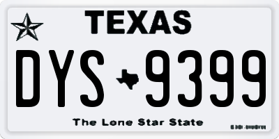 TX license plate DYS9399