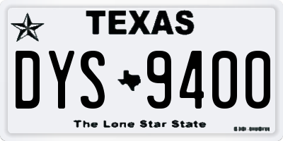 TX license plate DYS9400