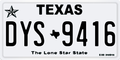TX license plate DYS9416