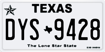 TX license plate DYS9428