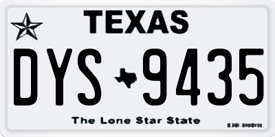 TX license plate DYS9435
