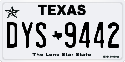 TX license plate DYS9442