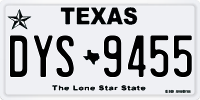TX license plate DYS9455