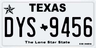 TX license plate DYS9456