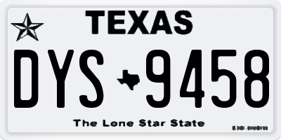 TX license plate DYS9458
