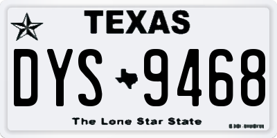 TX license plate DYS9468