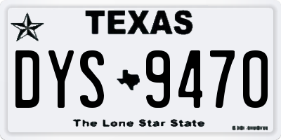 TX license plate DYS9470