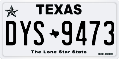 TX license plate DYS9473