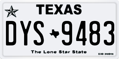 TX license plate DYS9483