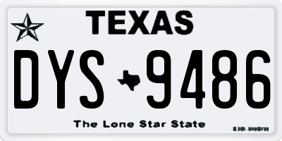 TX license plate DYS9486
