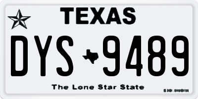 TX license plate DYS9489