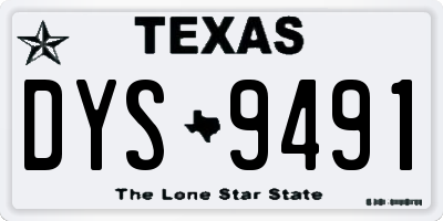 TX license plate DYS9491