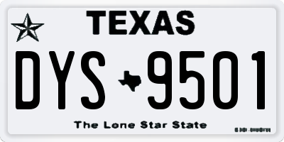 TX license plate DYS9501