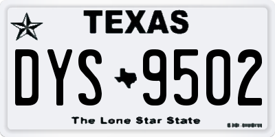 TX license plate DYS9502