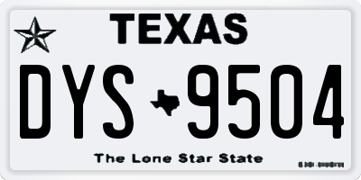 TX license plate DYS9504