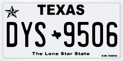 TX license plate DYS9506