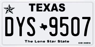 TX license plate DYS9507