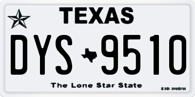 TX license plate DYS9510