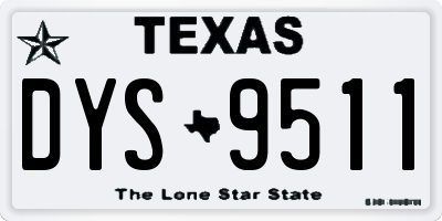 TX license plate DYS9511