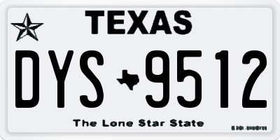 TX license plate DYS9512