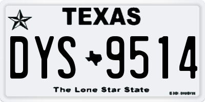 TX license plate DYS9514