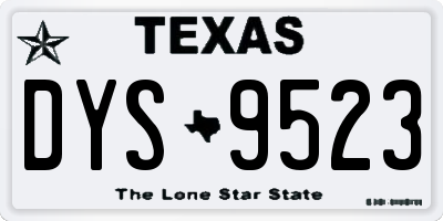 TX license plate DYS9523