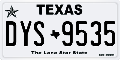 TX license plate DYS9535