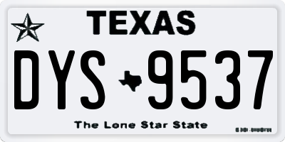 TX license plate DYS9537