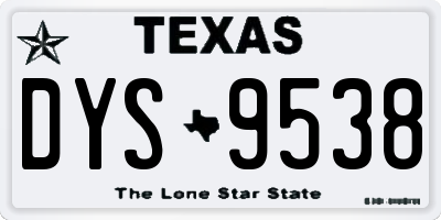 TX license plate DYS9538