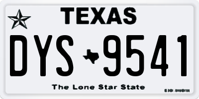TX license plate DYS9541