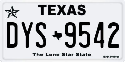 TX license plate DYS9542