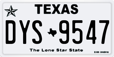 TX license plate DYS9547