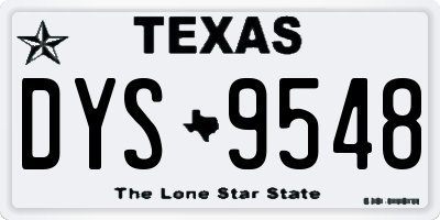 TX license plate DYS9548